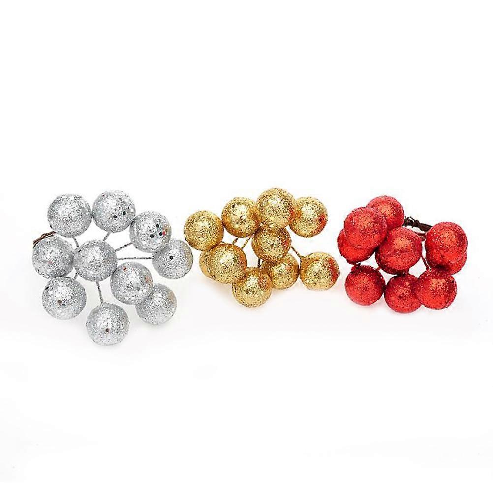 Shiny Mini Artificial Berries For Home Decoration Christmas Parties 2Cm Round Decorative 10Pcs