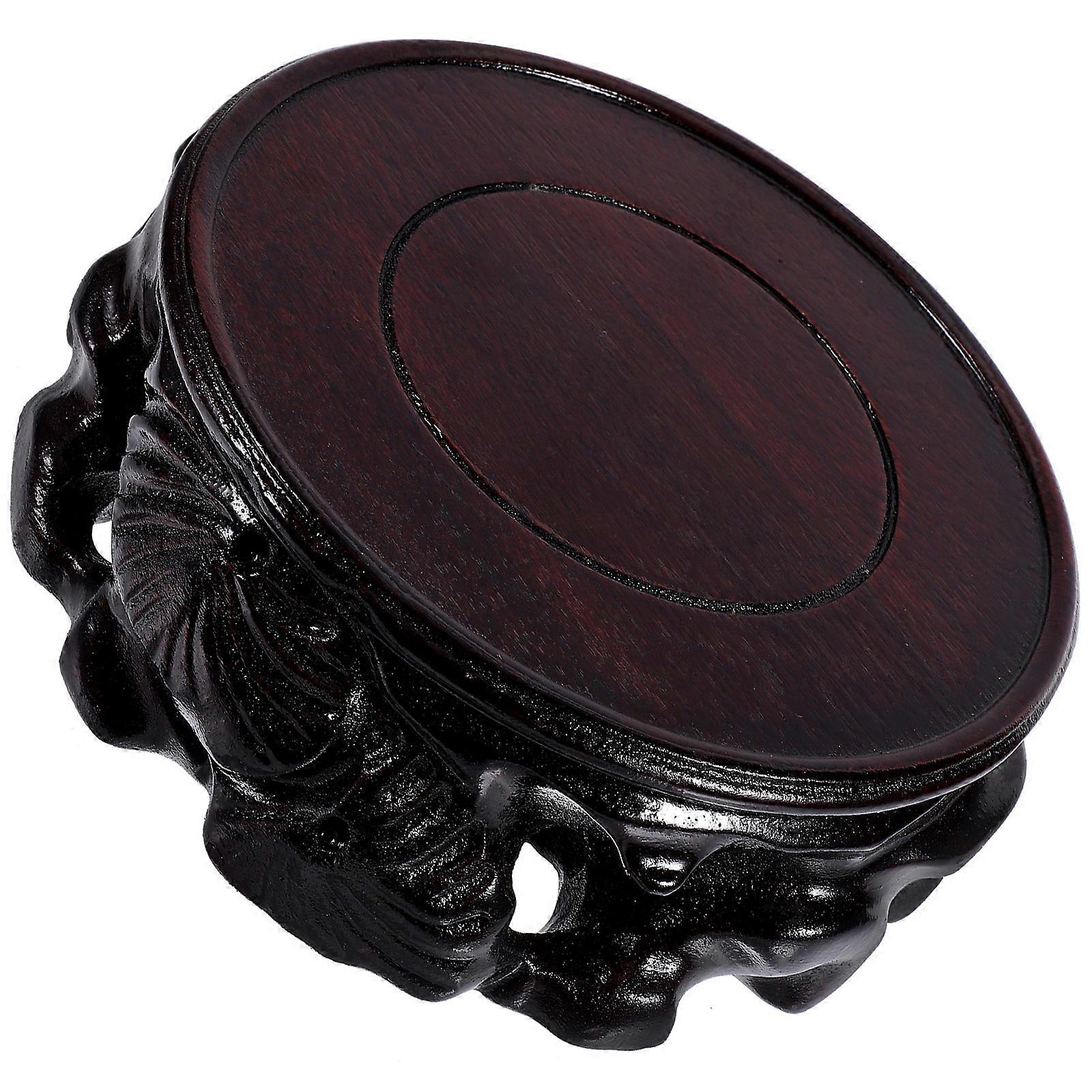 Decorative Vase Base Wood Craft Ornament for 3Pcs Flower Vase Display