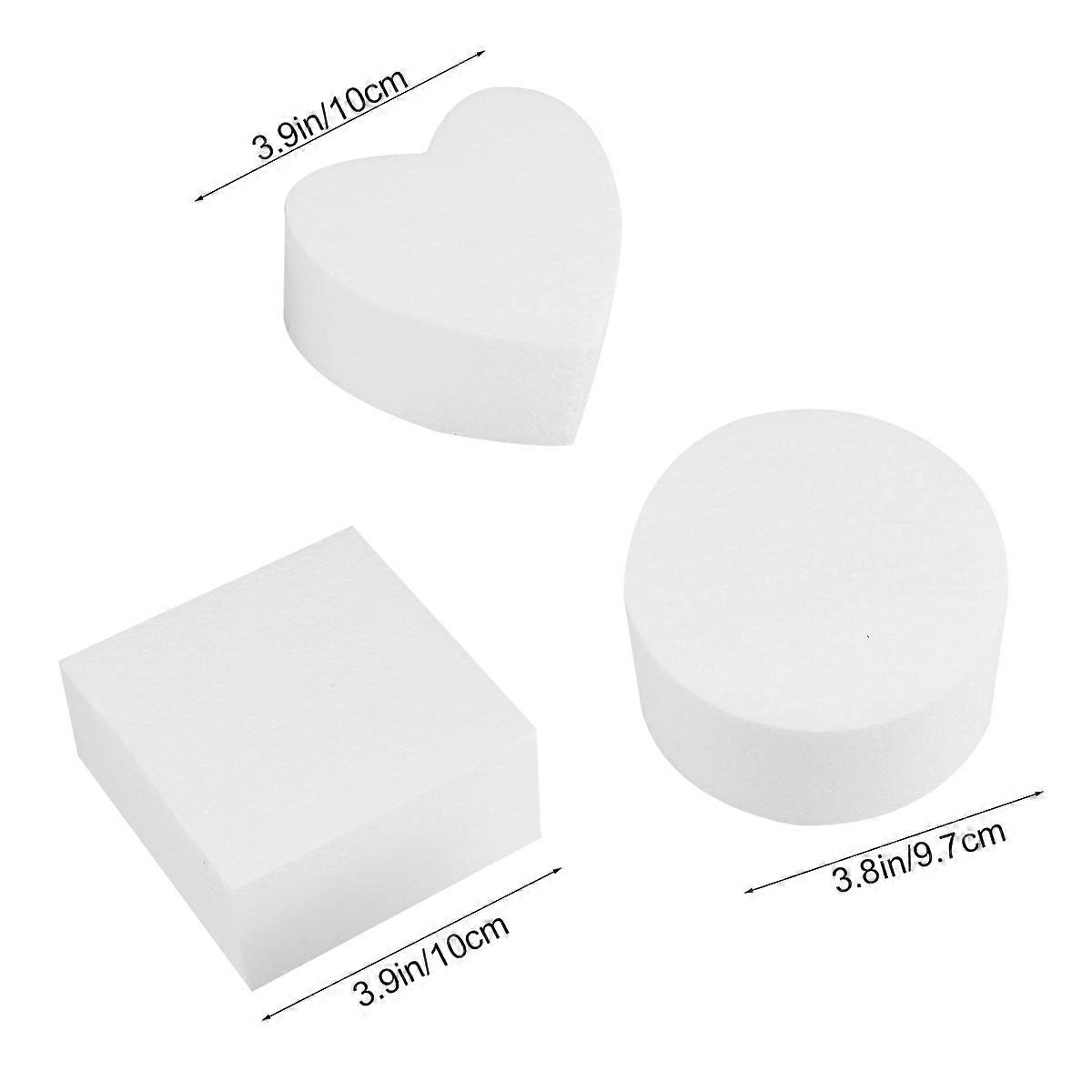 3Pcs Cake Decorating Practice Mould for Wedding Display Window Baking in White Color for Cake Display