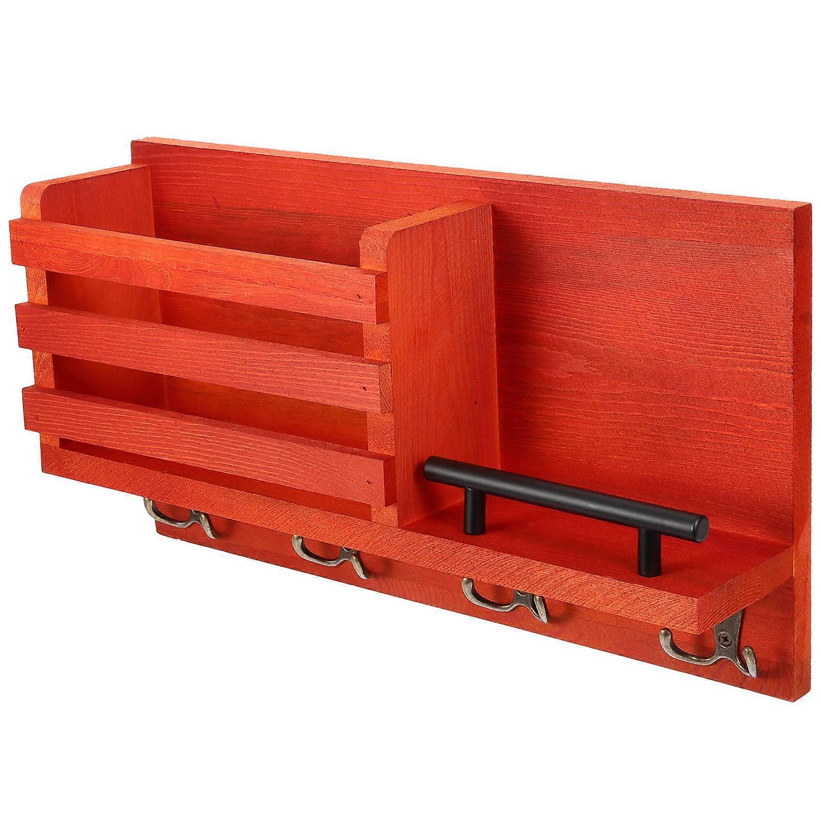Multi-Functional Wooden Wall Shelf For Home Users 41.00X23.00X11.00CM Mail And Key Storage 1Piece