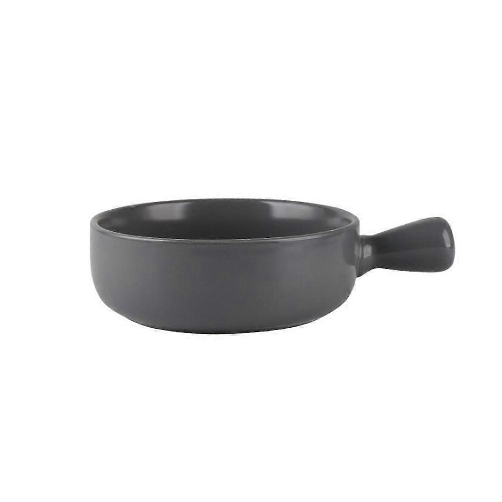 Round Ceramics Baking Plate for Baking Use 4Pcs Practical Household Tray Grey