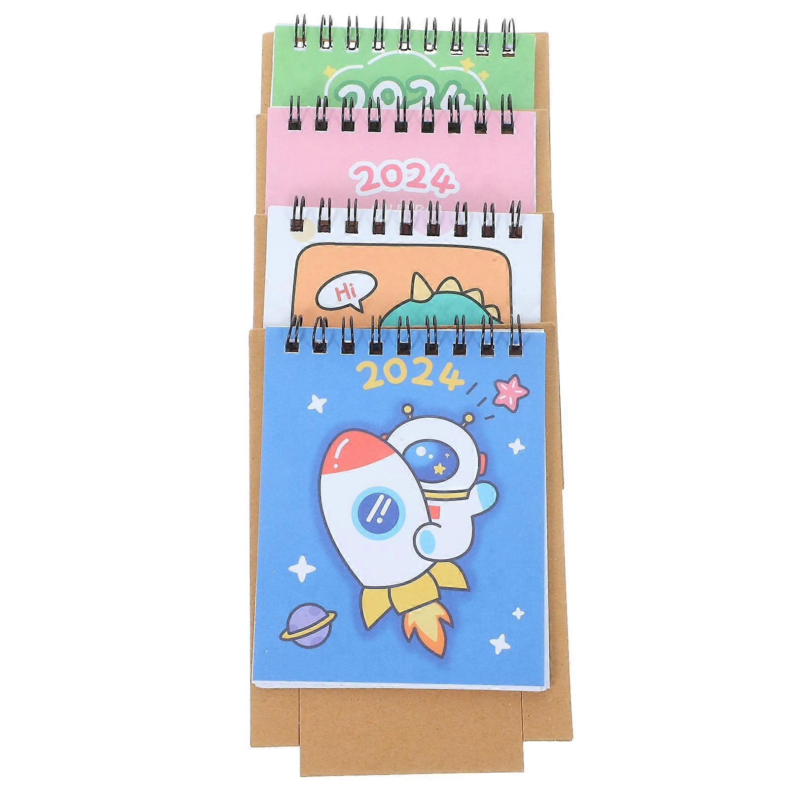 Paper Calendar Time Schedule Standing Flipped Calendar for Decor 16Pcs
