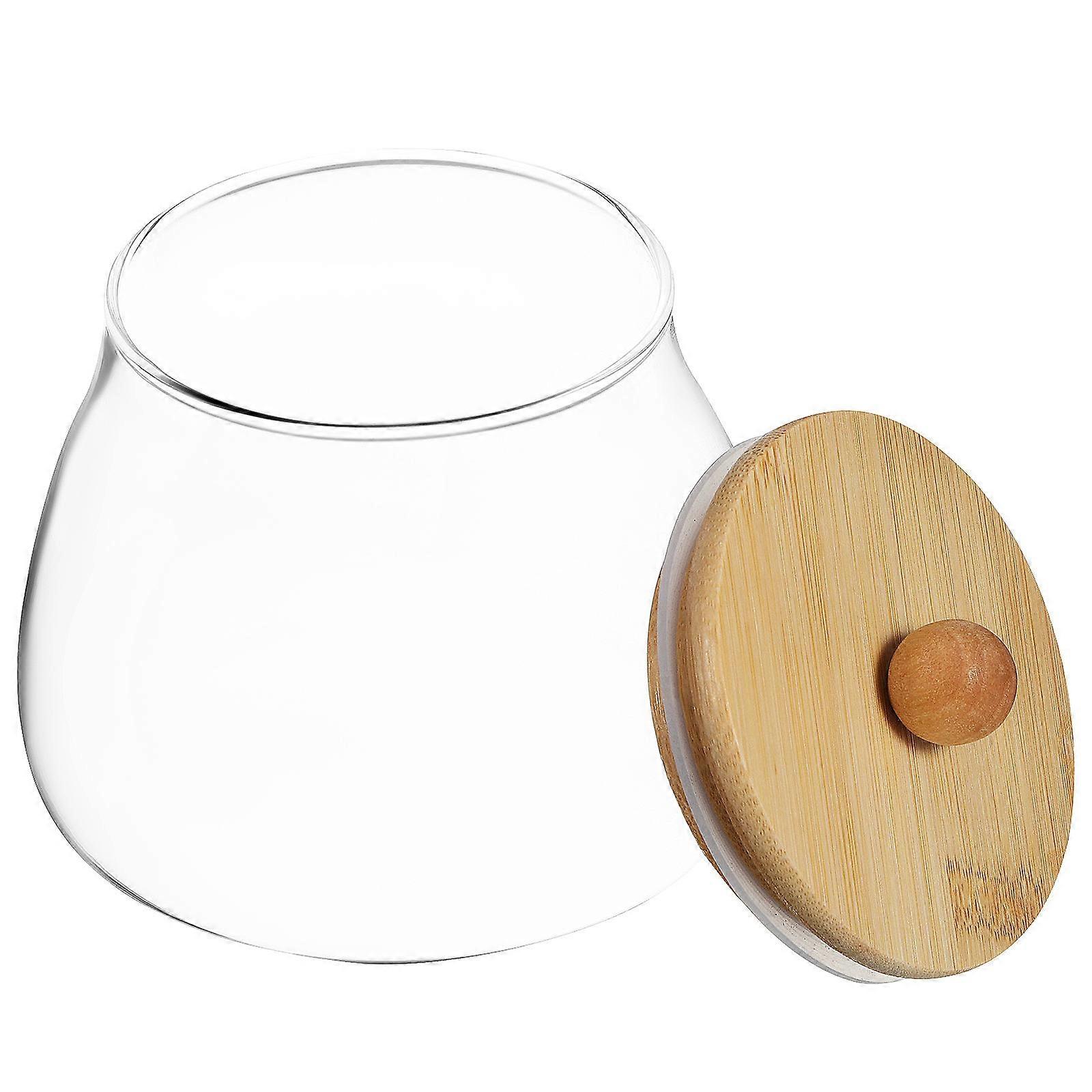Seasoning Organizer Glass Jar with Lid for Home Use 2Pcs Transparent Containers