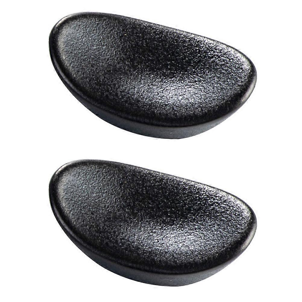 Black Ceramic Chopsticks Rests Holders for Tableware 2Pcs Decorative