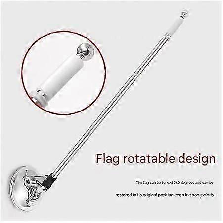 יניקה מוט דגל רכב הר דגל מוט מחזיק דגל טלסקופי דגל אדום Polesilver
