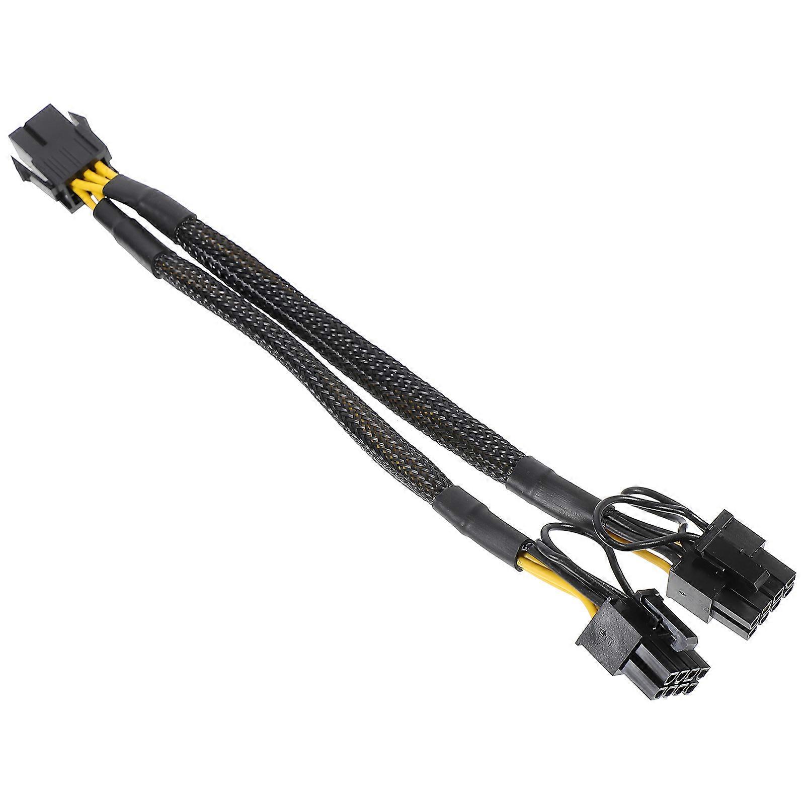 Splitter Power Cable 6 Pin to Dual 8 Pin Pcie Adapter for Graphics 2Pcs