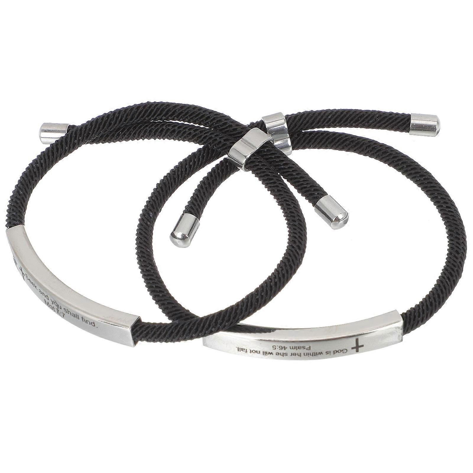 Unique Bracelet 2Pcs Titanium Steel Hand Chain Inspirational Quotes Multi Color Anti Rust and Anti Corrosion