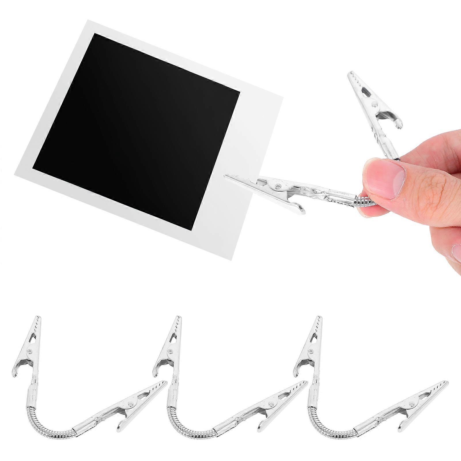 Memo Clips Double-Sided Flexible Table Card Holders with Clamp 16Pcs
