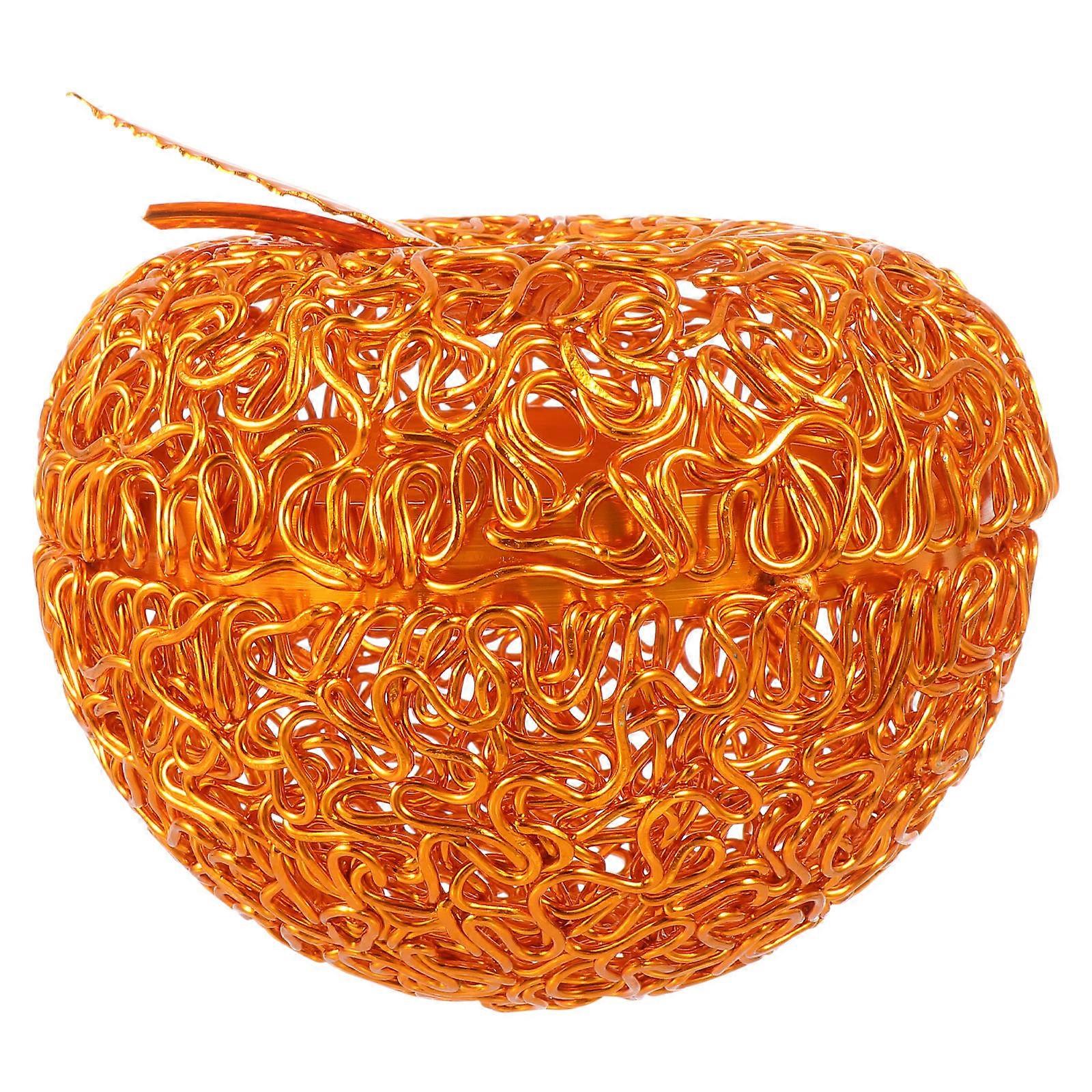 Golden Xmas Storage Jar Apple Shaped for Storage 2Pcs Desktop Use