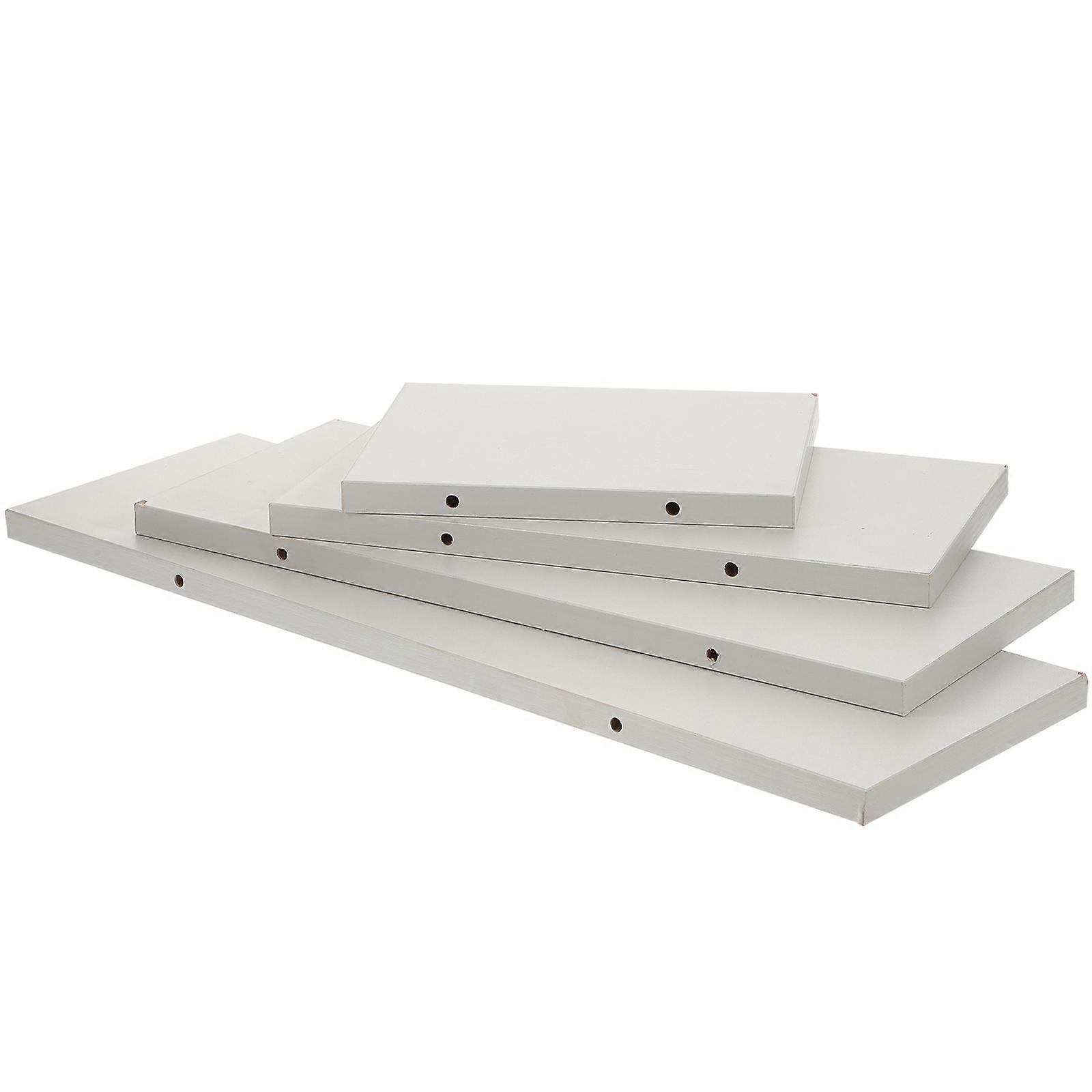 White Wall Shelf Wooden Floating for Storage Use 1Set