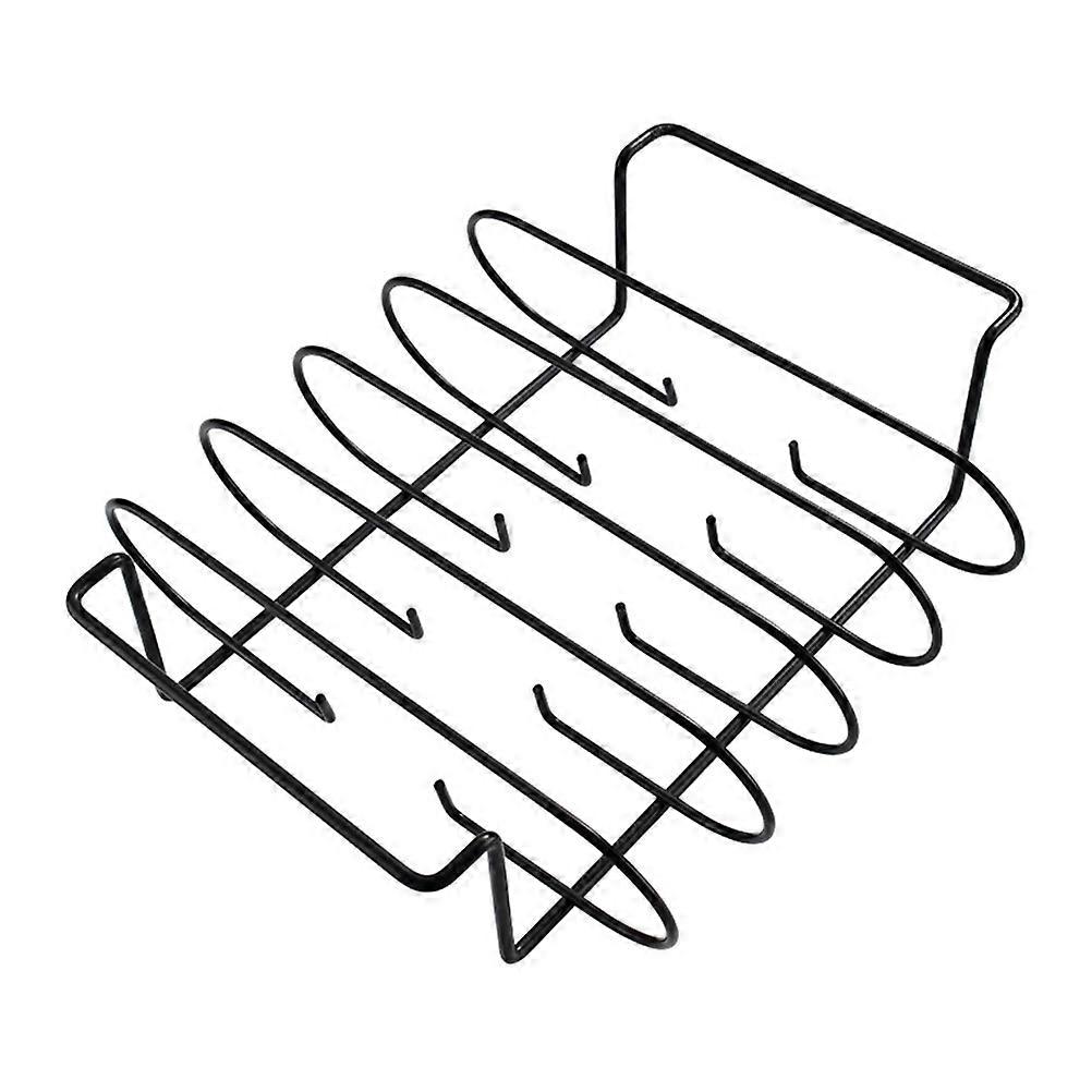 Black Steak Rack Outdoor Bbq Rib Rack for Grilling 1Pcs