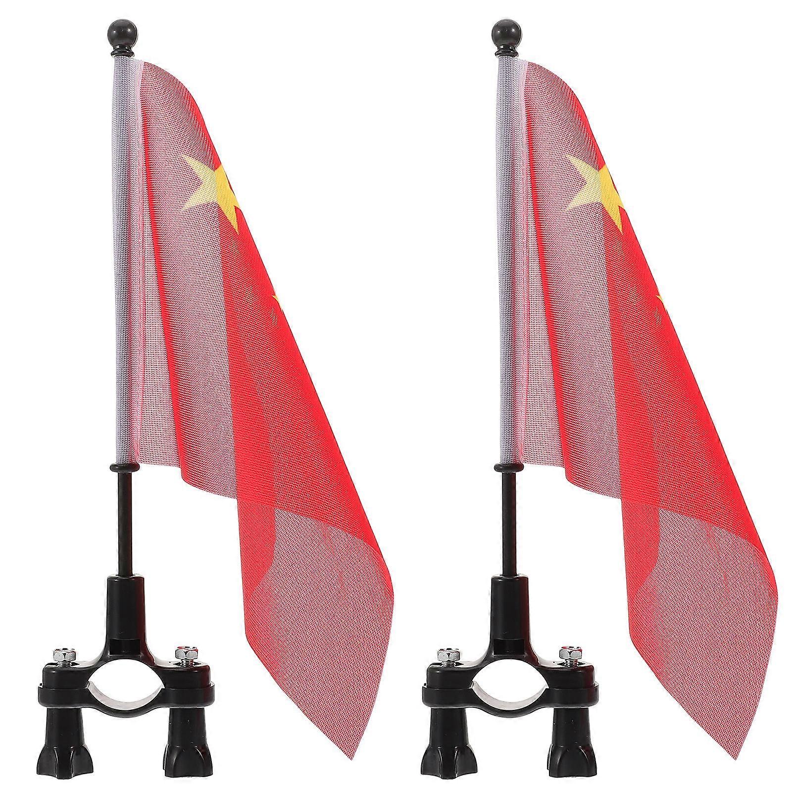8 Pcs Bicycle Handle Flag For Cyclists Outdoor Riding Assorted Color Visibility Wind Resistant 8Set