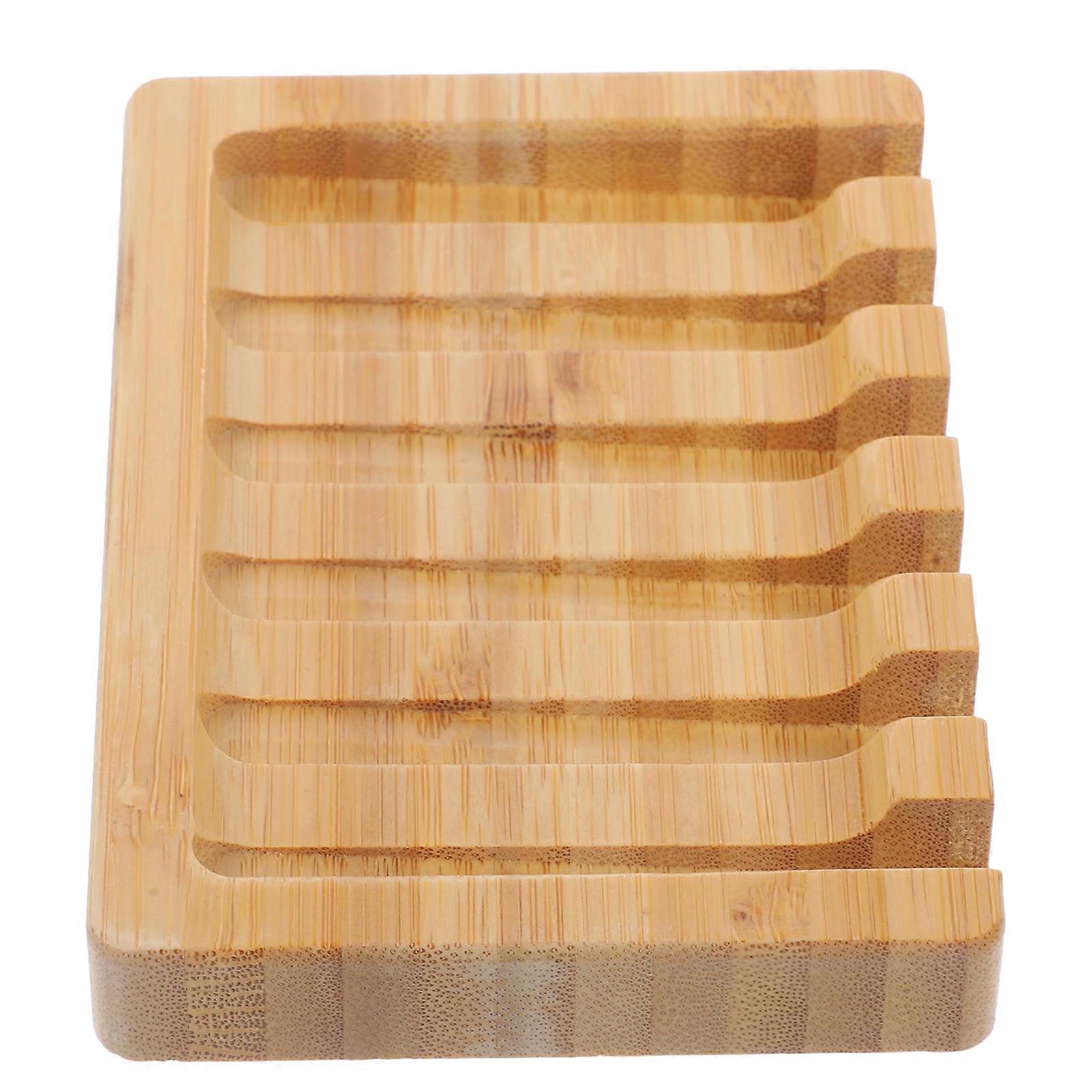 Bar Soap Holder for Storage 2Pcs Bamboo Khaki Soap Tray