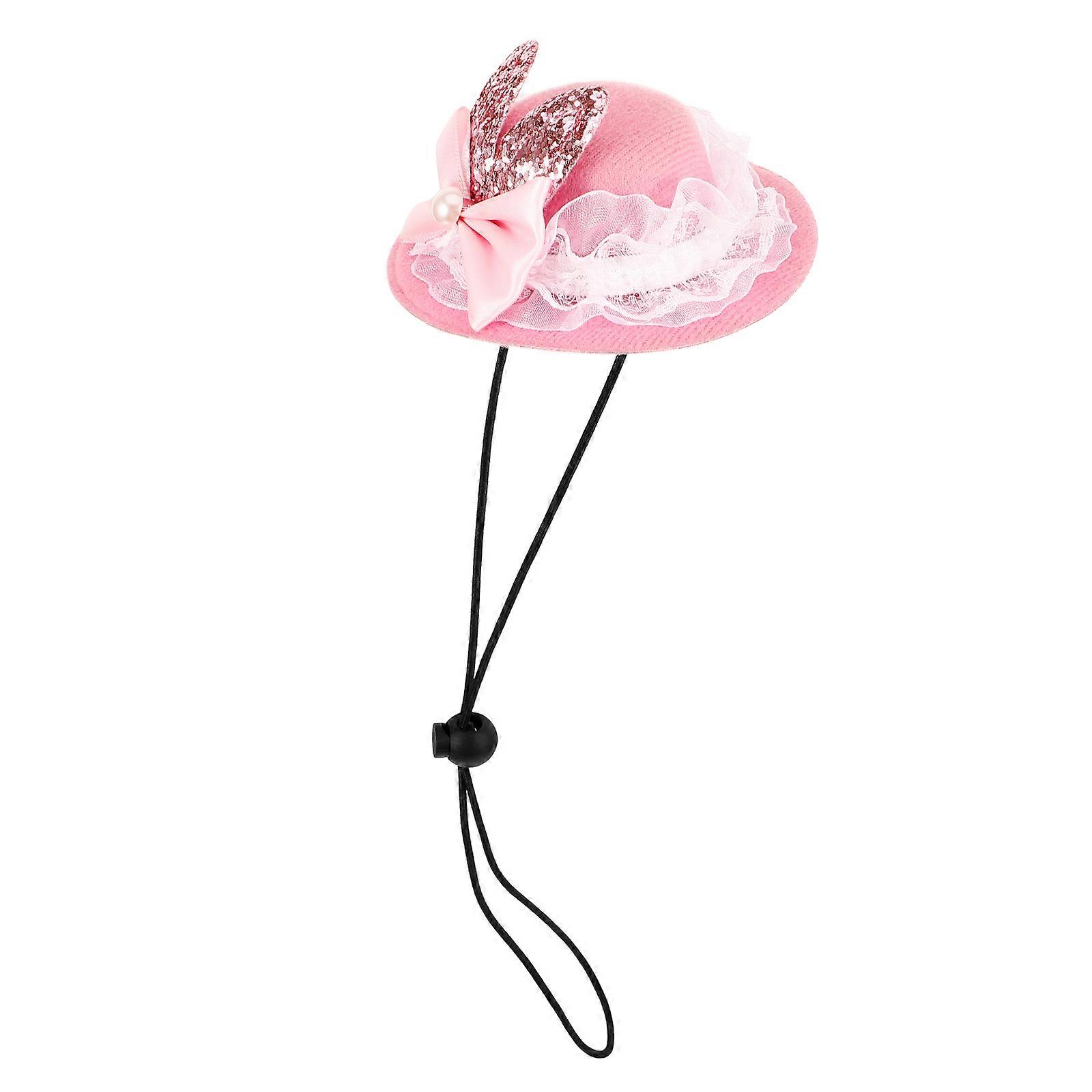 Pink Pet Easter Hat Cloth Adjustable Puppy Cat Hat 2Pcs for Party