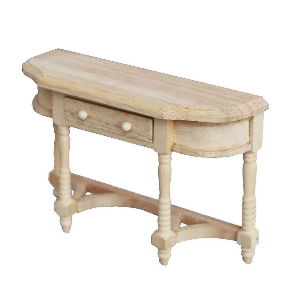 Miniature Semicircular Table Model Mini Furniture for Doll House Decor