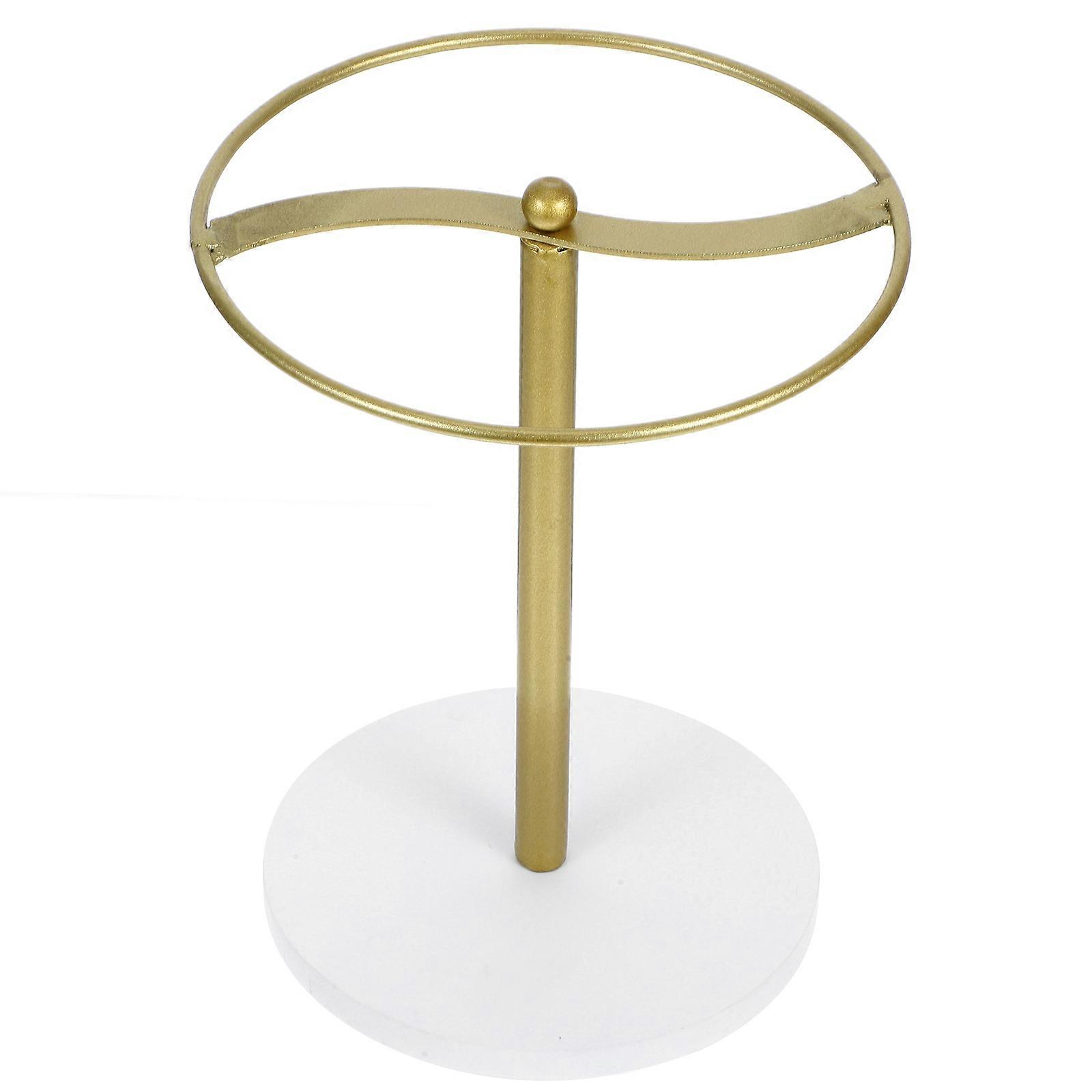 Glasses Holder for Desk with Metal Frame and Wood Base 2Pcs Stand