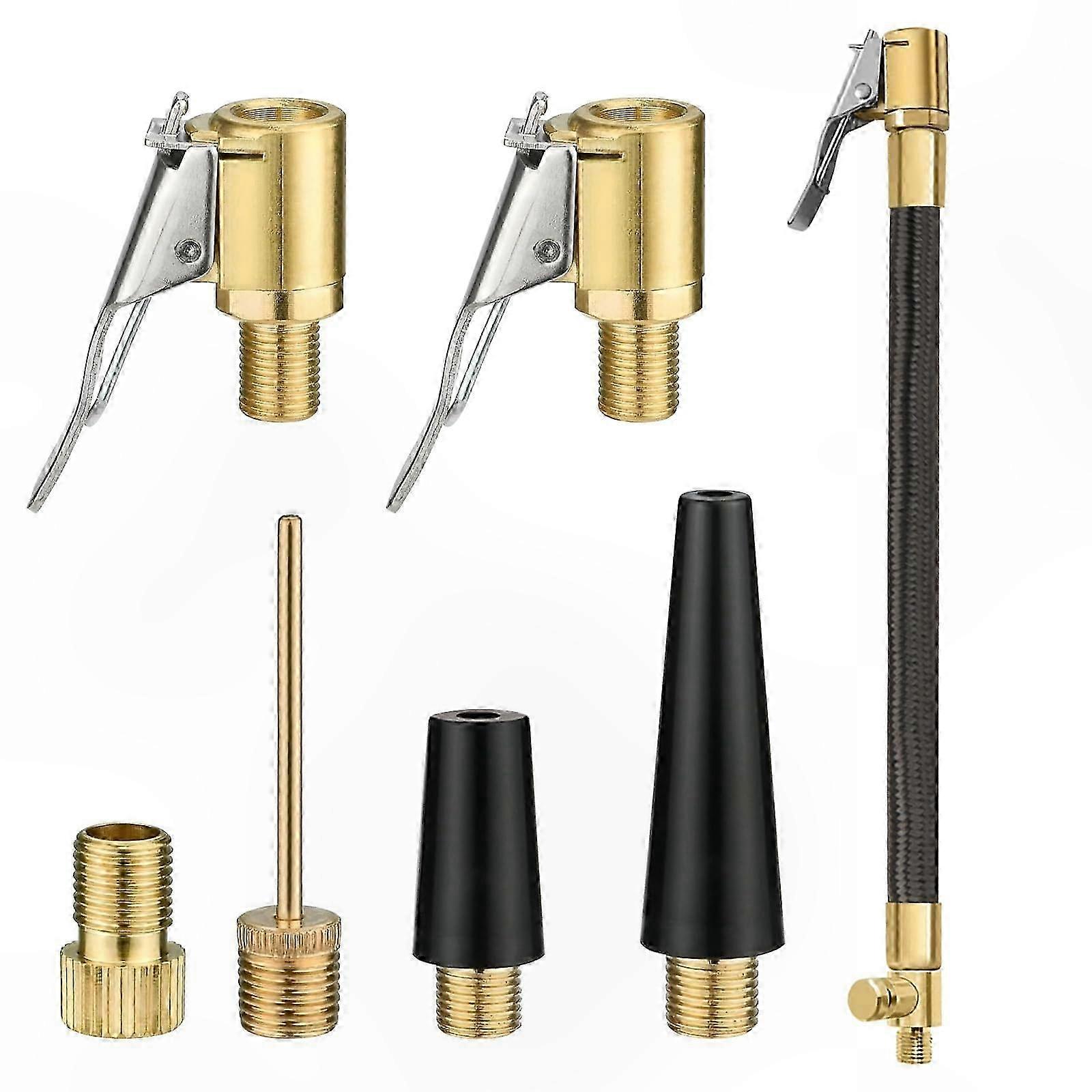 Multifunctional Car Valve Adapter Set, Air Pump Nozzle for Tires, Threaded Lever Plug