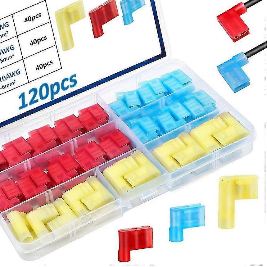 Quick Disconnect Flag Connector 120PCS Nylon Right Angle 22-10AWG 90 Degree Wire Terminal