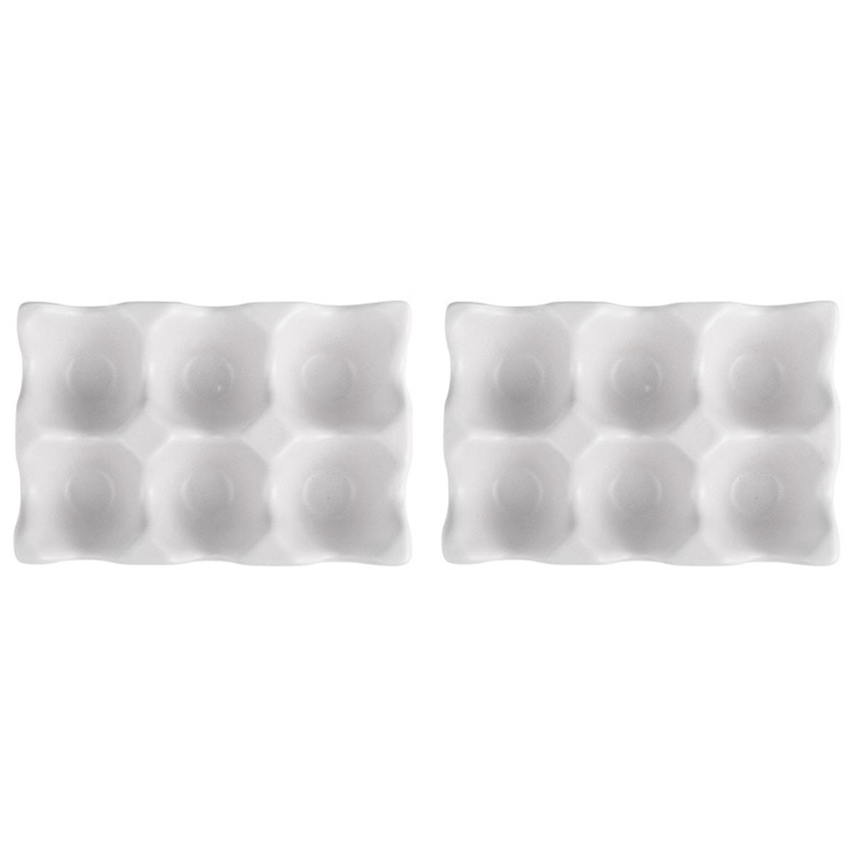 Kitchen Supplies Egg Tray Household Ceramic Tableware Supplies White