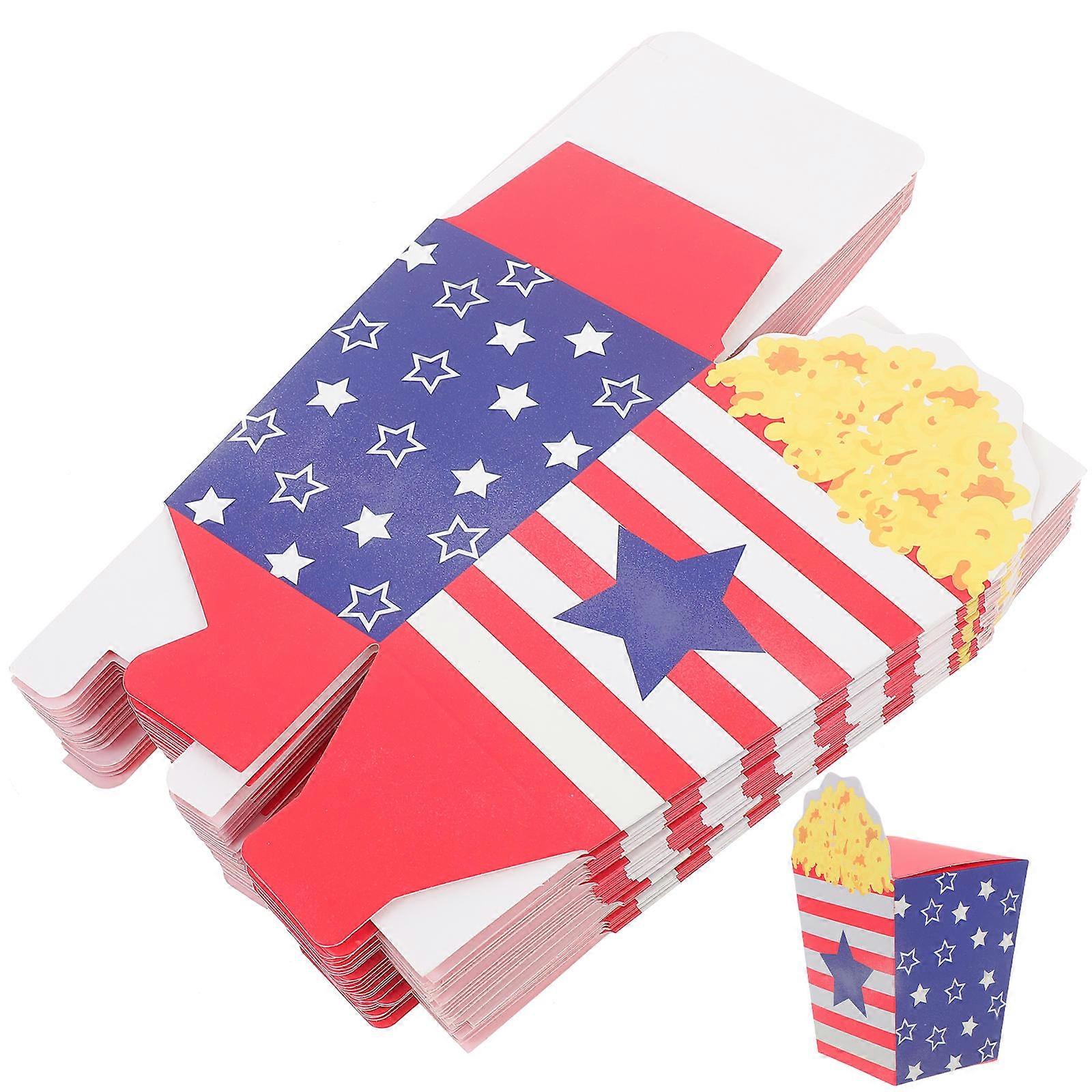 Independence Day Popcorn Boxes Paper Packaging Boxes for 30Pcs