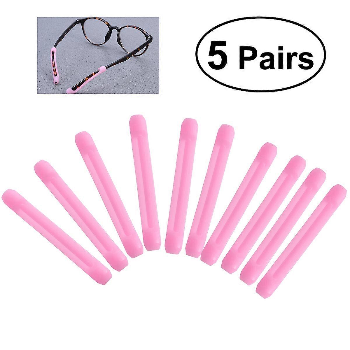 Comfortable Pink Silicone Ear Hooks for Eyeglasses 15Pairs Non Slip