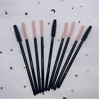 Veeki 100pcs Silicone Eyelash Brush Disposable Makeup Brush Eyebrow Comb Portable Eyelash Small Brush Grafting False Eyelashes Comb