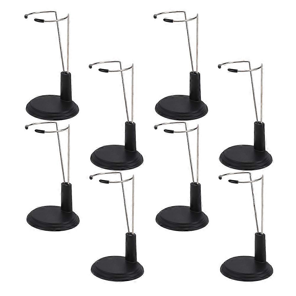 Versatile Doll Holder For Office Display In Black PVC And Iron With Easy Installation And Stable Support For 8Pcs Collection Showcase