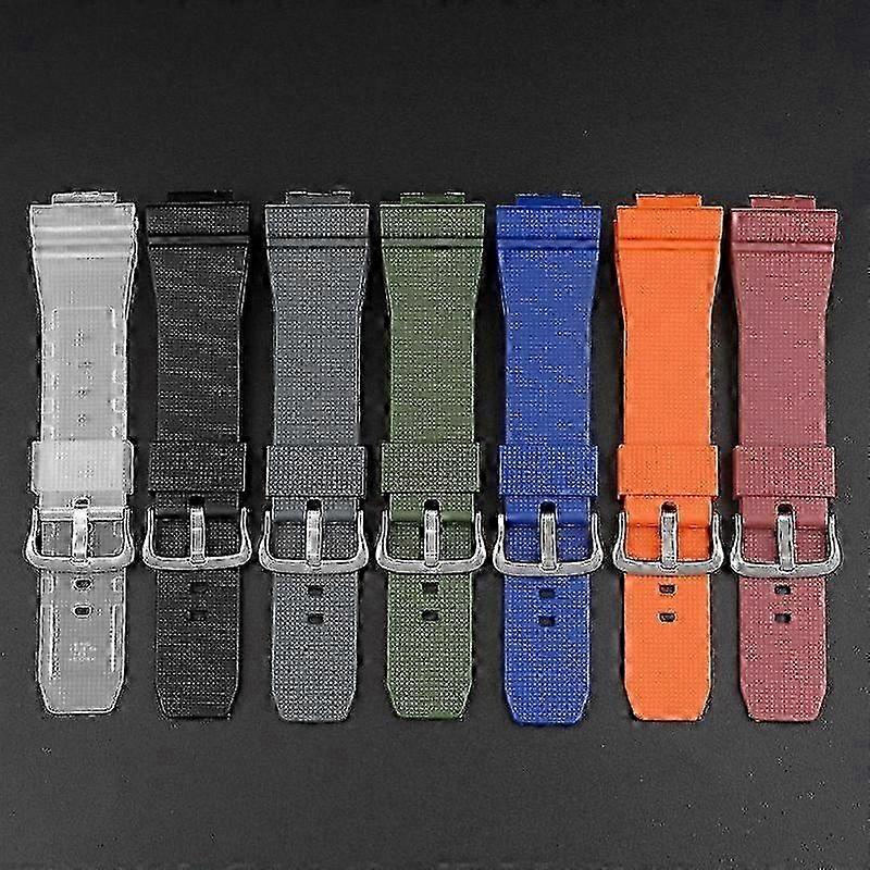 Rubber Strap with Silver Buckle for GM-2100 GA2110 GA2100 Watch Replacement