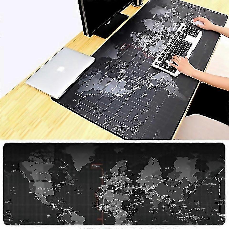 For Extended Large Antislip World Map Pattern Soft Rubber Smooth Cloth Surface Game Mouse Pad Keyboa