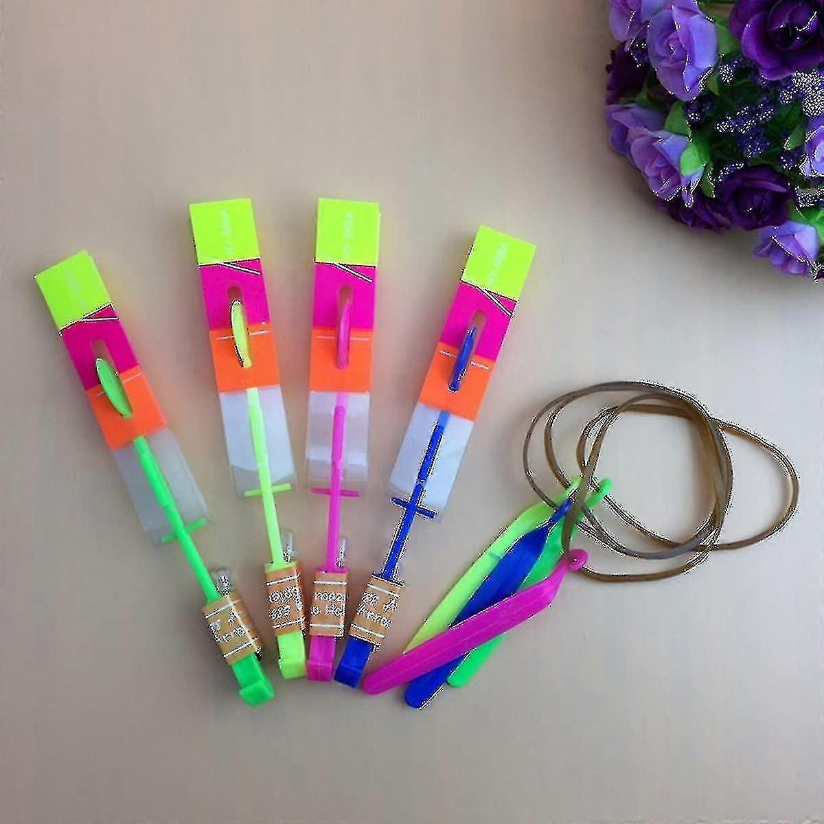 48pc LED Light-Up Arrow Rocket Helicopter Toy for Party Fun Gift Elastic Play