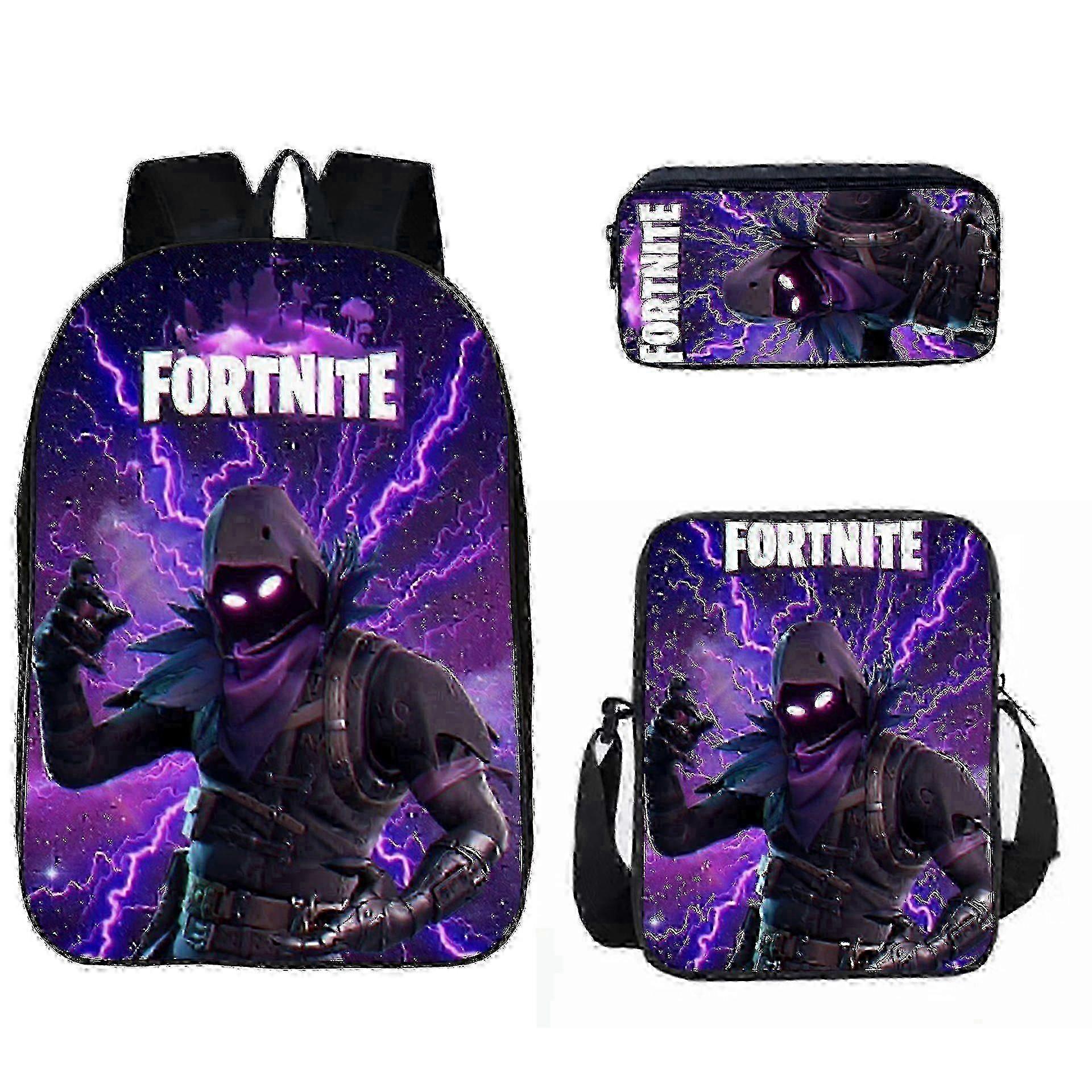 2025 Fortnite حقيبة مدرسية للطلاب Fortnite حقيبة غداء من ثلاث قطع حقيبة غداء حقيبة ظهر مقلمة