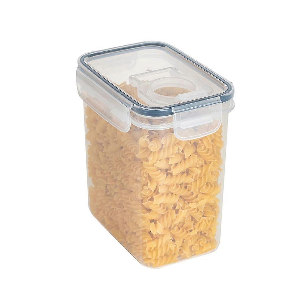 Plastic Cereal Storage Container With Airtight Lid, 1.6L Clear Thickened Plastic Jar For Rice, Cereal, Flour, Sugar
