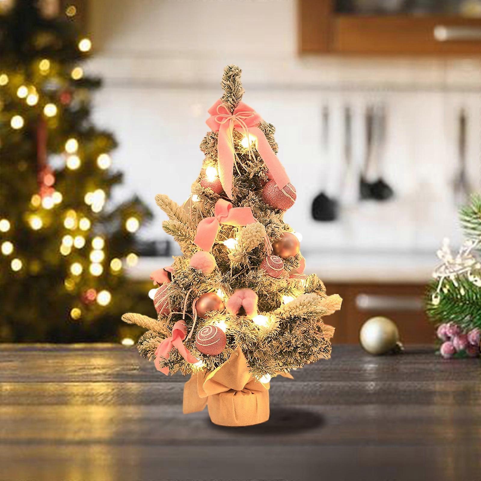 Mini Artificial Christmas Trees Xmas Desktop Decoration Tree Set Tabletop Christmas Tree With Lighting Effects, For Christmas Tabletop Decorations