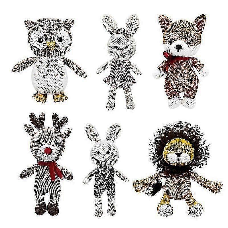 1pcs手作りウサギライオンかぎ針編みウール人形森動物フクロウぬいぐるみぬいぐるみなだめるような赤ちゃんエルクかぎ針編みフォックススリーピングウール人形
