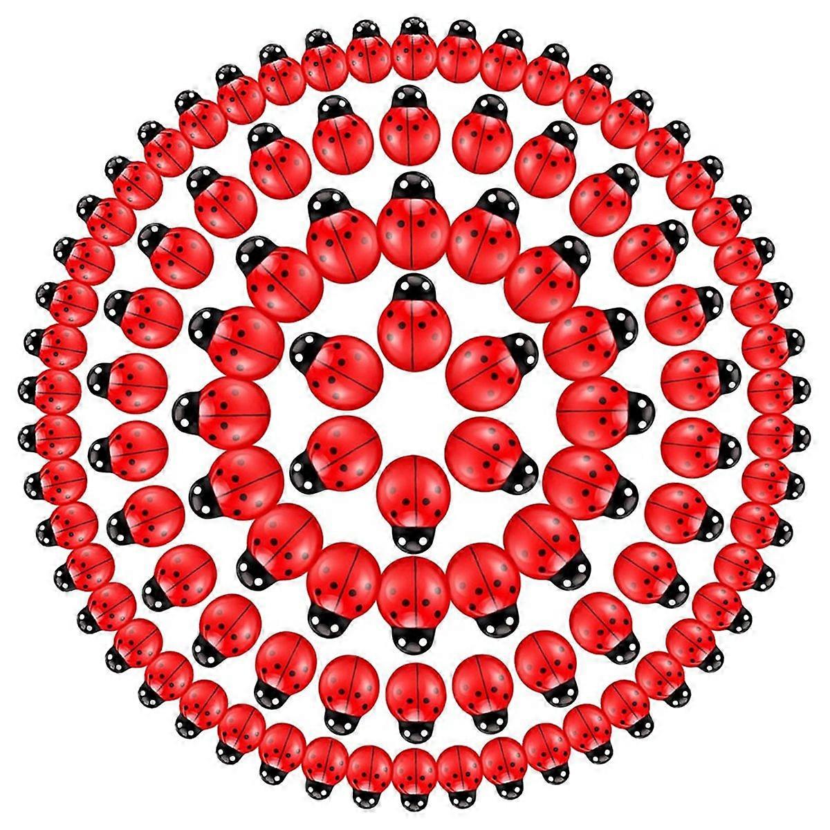 100 Pcs Mini Resin Insect, Tiny Resin Ladybugs Decor Plastic