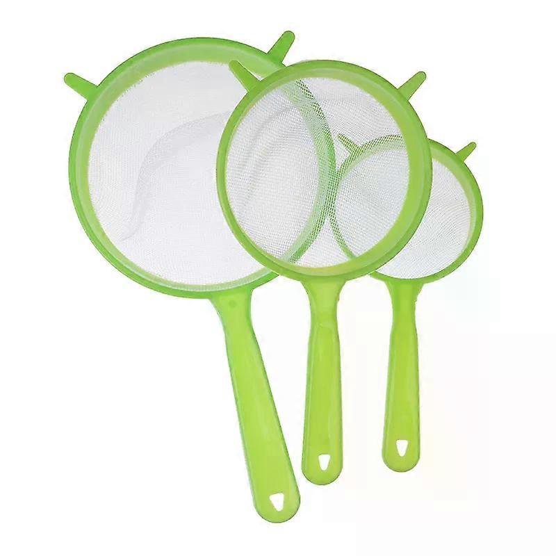 3 Pcs/Set Plastic Fine Mesh Juice Tea Scoop Strainer Colander Flour Sieve With Handle Kitchen Tools