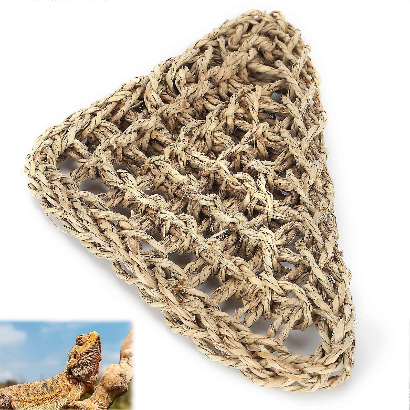 Reptile Bed Triangular Lizard Lounger Natural Grass Fibers Reptile Hammock Easy InstallMedium 