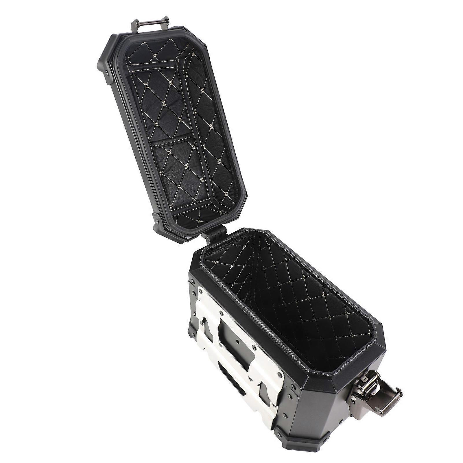 1 Pair Motorcycle Side Case with Safety Lock and Handle 18L Aluminum Alloy Portable Side Saddle Bag Box