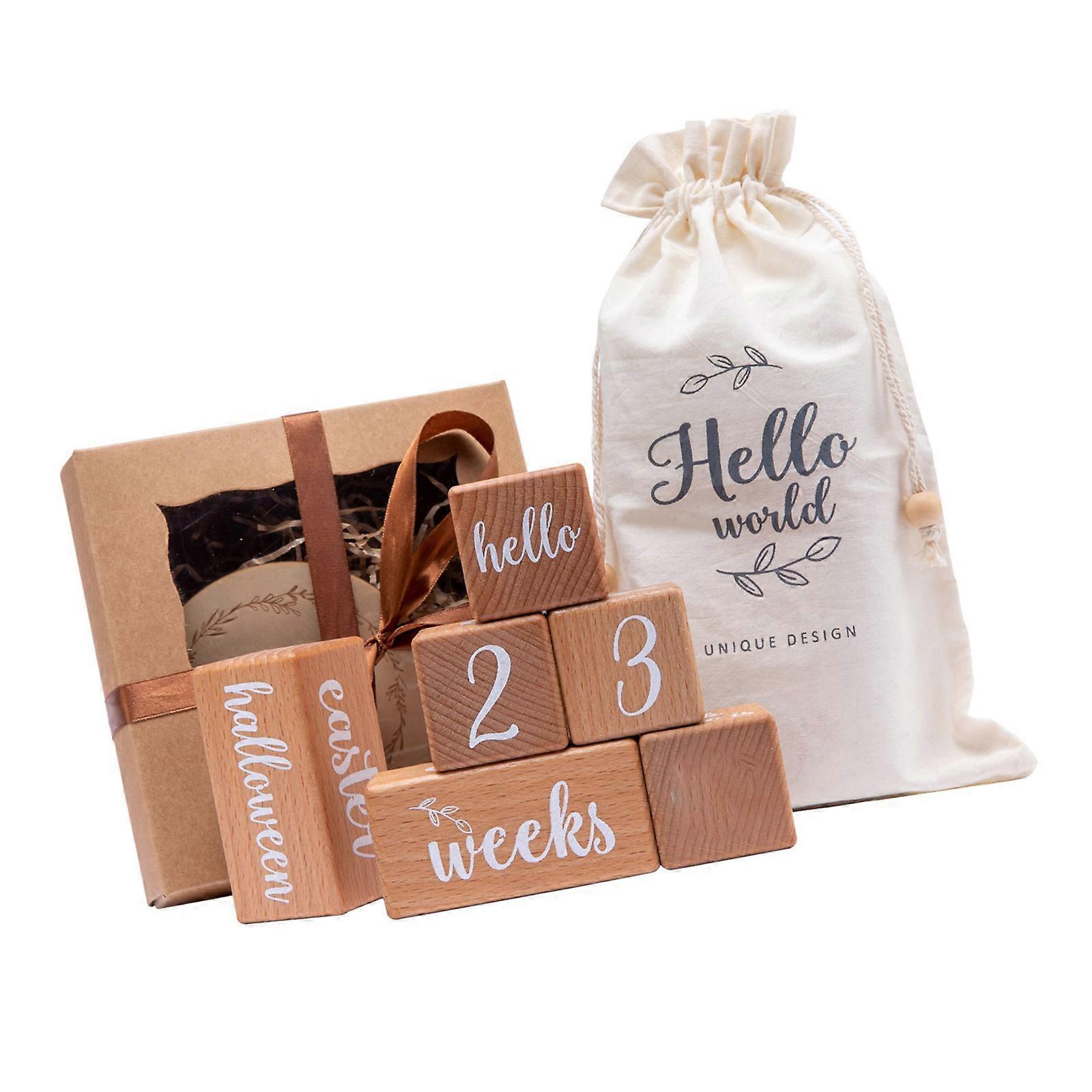 Multifunctional Wooden Milestones Markers For Newborn Age Documentation And Photographic Keepsake Creation Multicolor