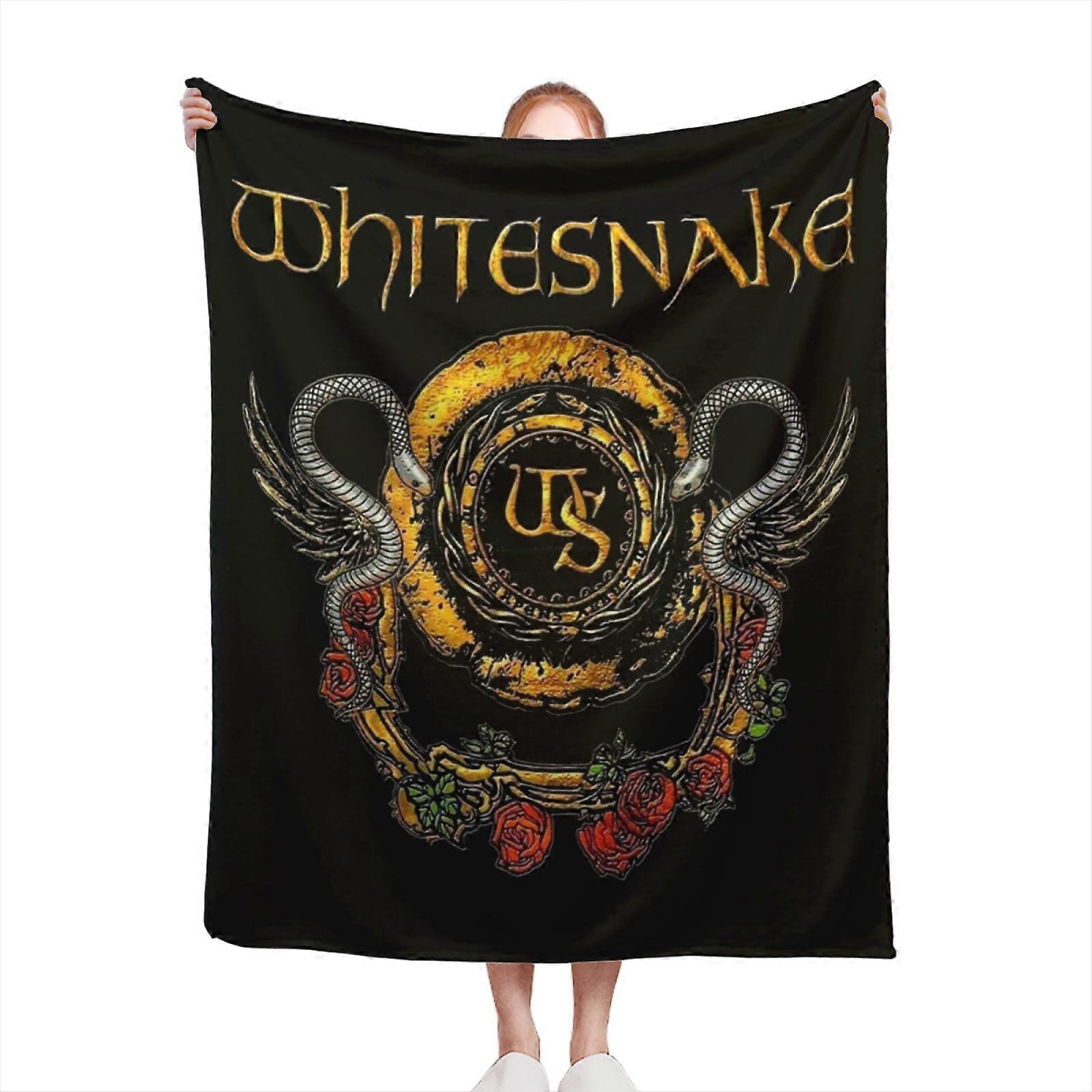 Whitesnake Throw Blanket Blankets Super Soft Plush Flannel Blanket Comfortable and Warm for Couch Sofa Bed 50x70 Inch