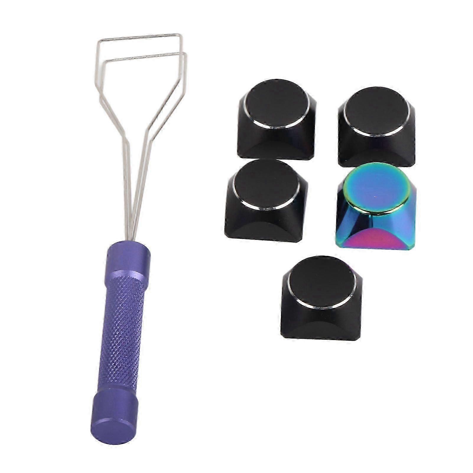 5Pcs Metal Keycaps Special Touch Color Plating Beautiful Textures Decorative XDA Keycaps for Mechanical Keyboard Black