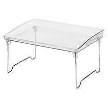 Foldable Storage Rack Set  2Tier Clear Countertop Organizer for Desktop and Kitchen Storage Solution