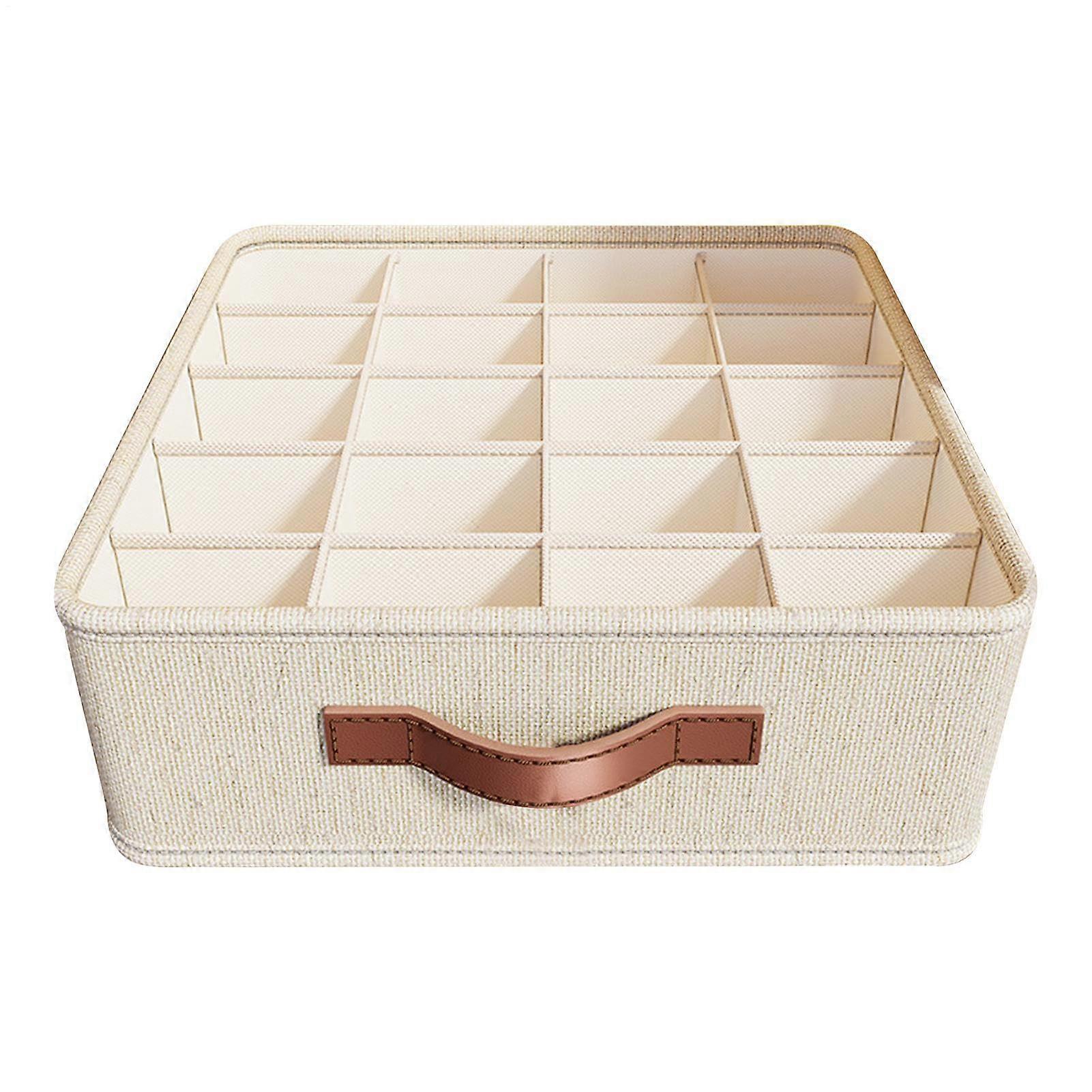 Drawer Underwear Organizer Cotton 20Grid Storage For Wardrobe And Socks, Drawer Style Grid Storage Box
