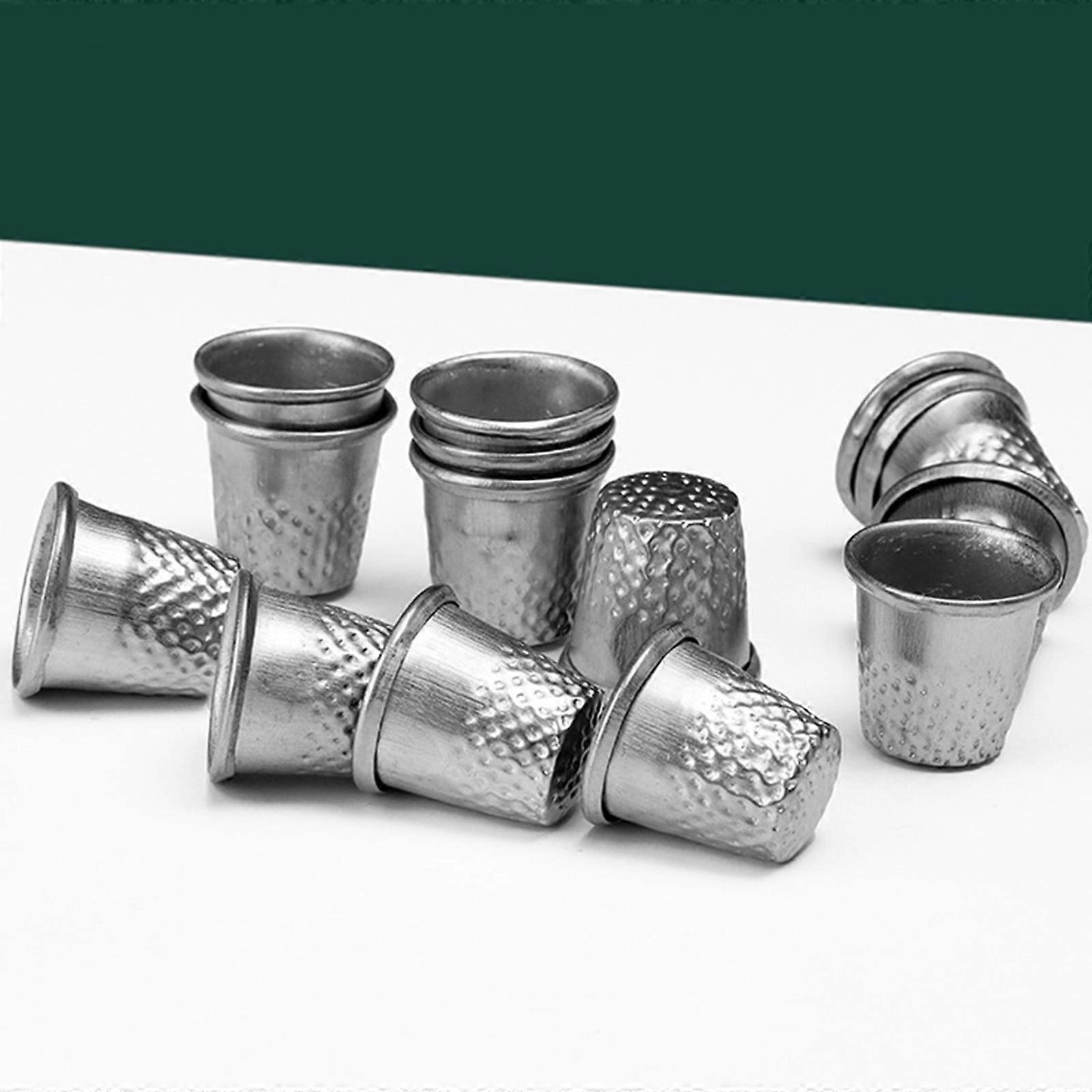 10pcs Plated Metal Thimble Cap DIY Manual Sewing Needle Needle Needle Needle Thread Live Hand Thimble