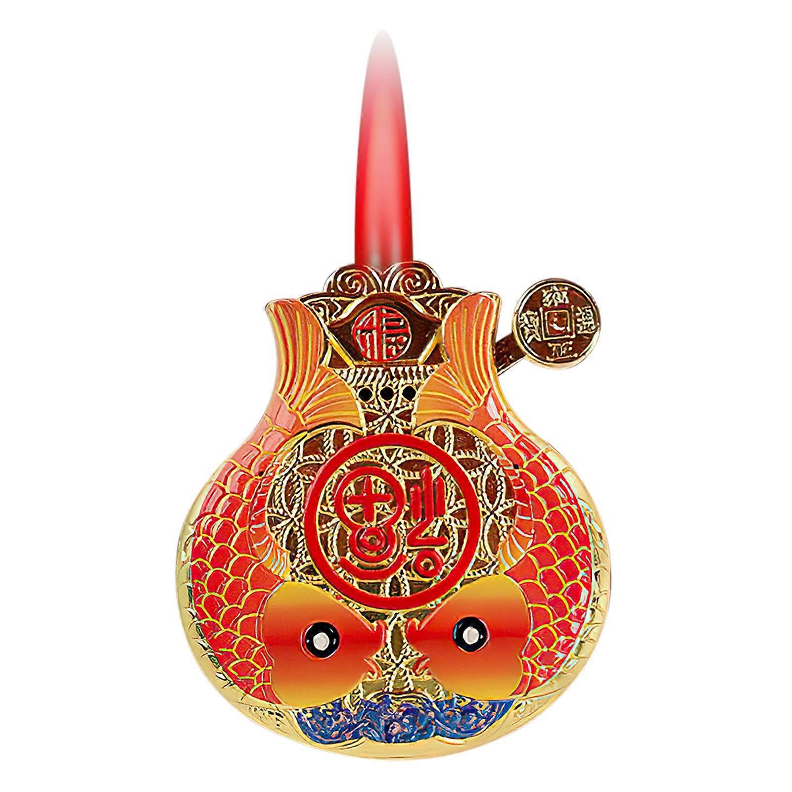 Unique Cultural Design Refillable Butane Lighter Butane Torcher Inflatable Gas Refillable for Camping