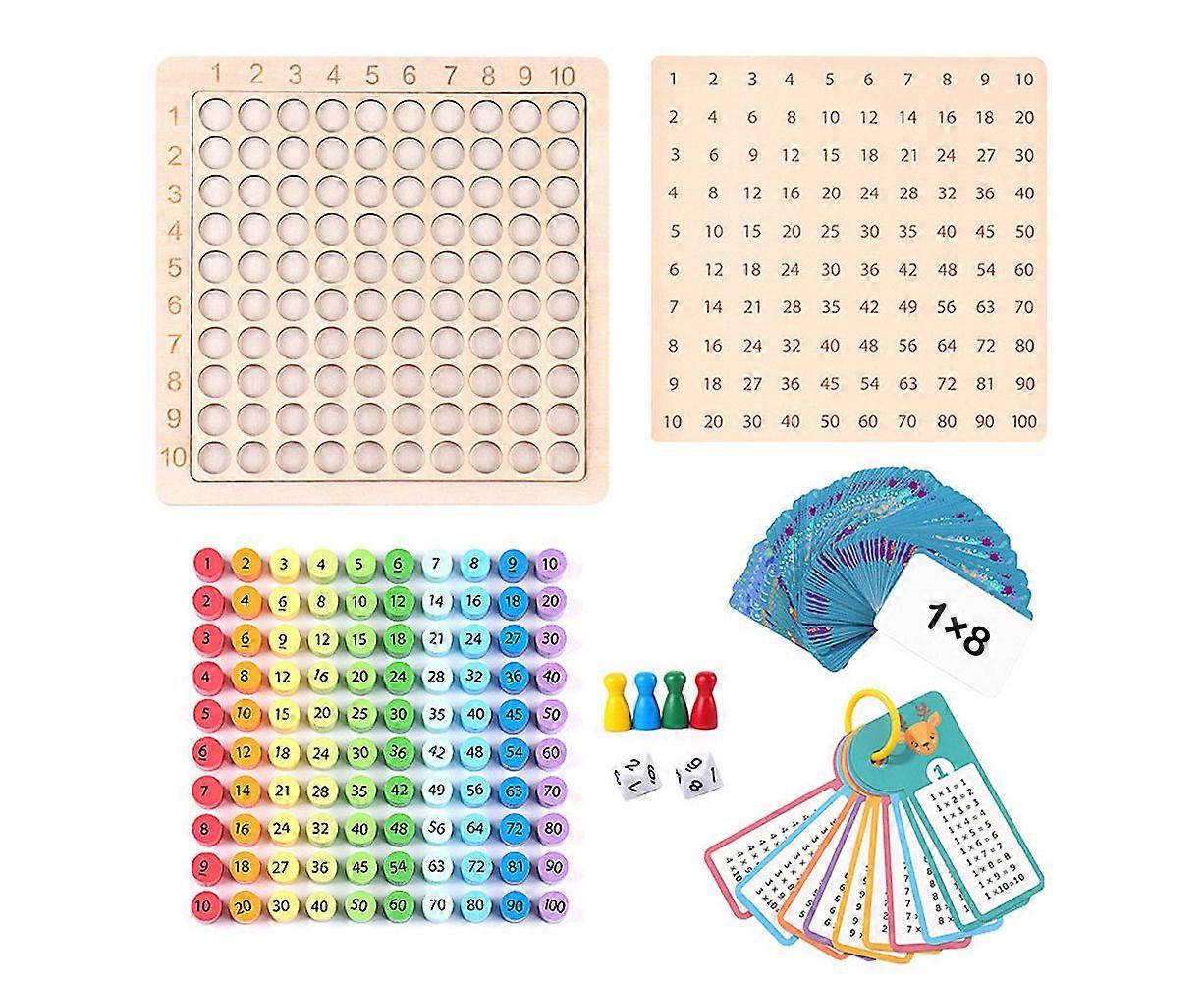 لعبة الضرب الخشبية ، بطاقات فلاش الضرب ، النرد ، لعبة لوحة ضرب الرياضيات الخشبية ، لعبة لوحة الضرب التعليمية كتل الرياضيات