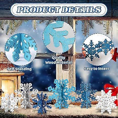 6-piece set of snowflake Christmas table decorations 3D snowflake decorations table centerpieces suitable for Christmas parties