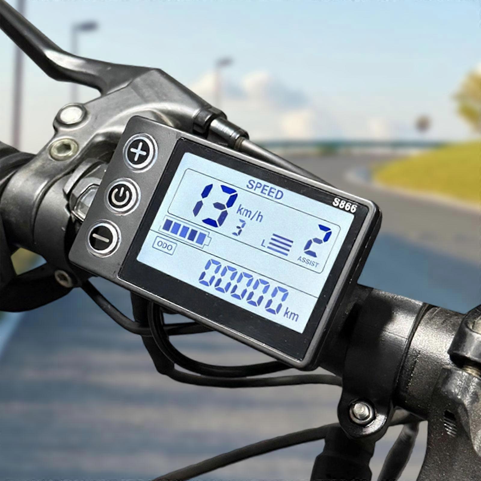 S866 Electric Bicycle LCD Display Meter Speedometer Odometer Replacement Accessories