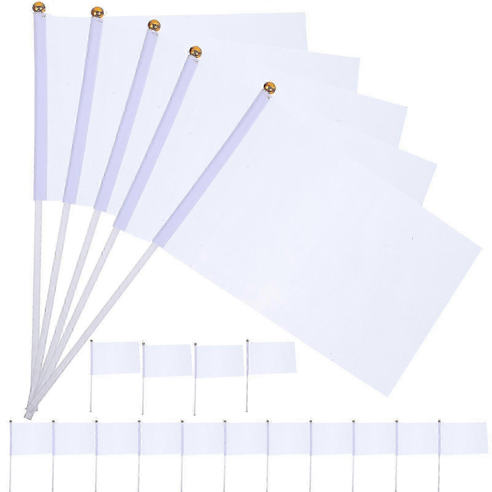 20 Pcs Custom Banners White Waving Flag Commanding Referee Flag White Flag Car Decor