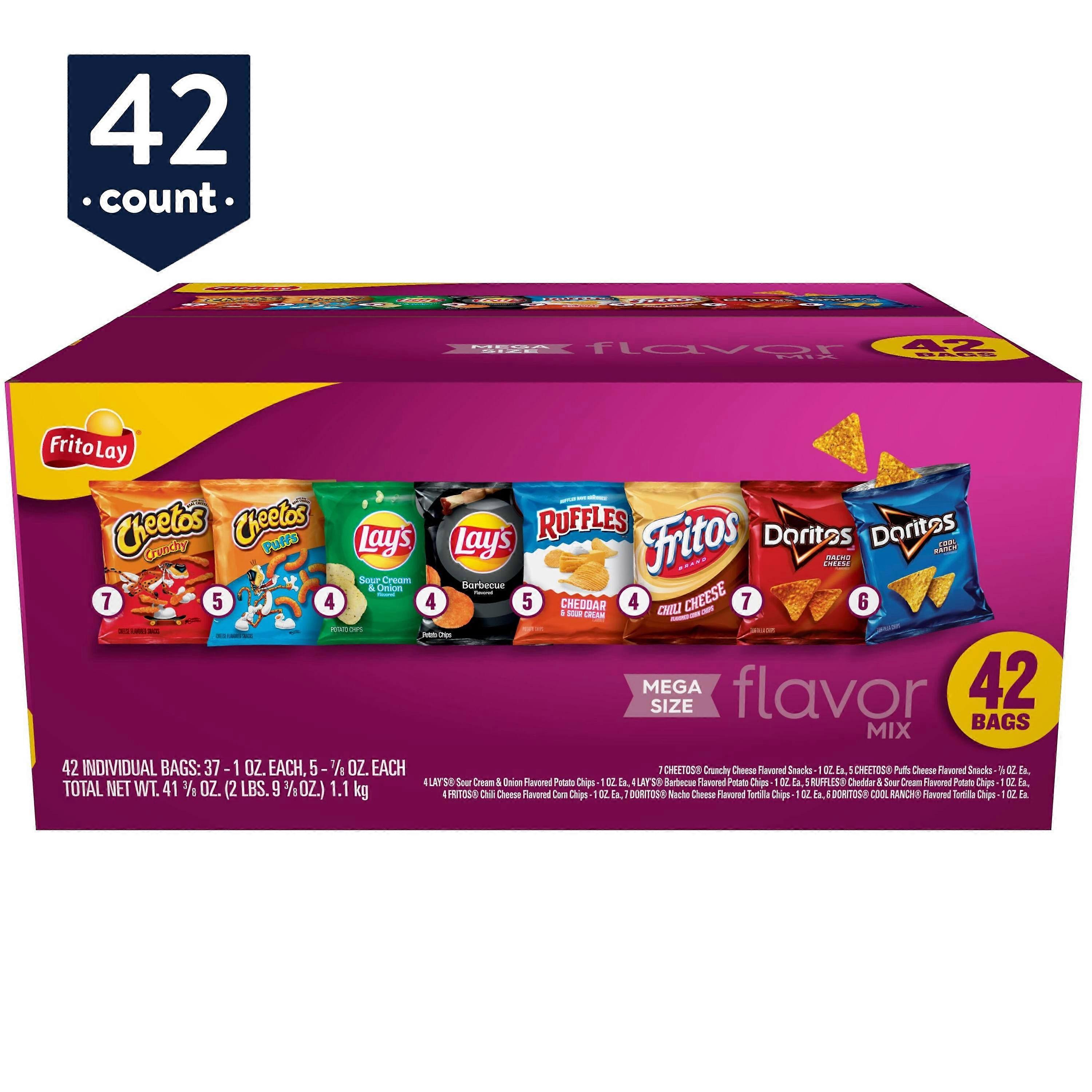 Paquete variado de mezcla de sabores Frito-lay Snacks, 42 unidades